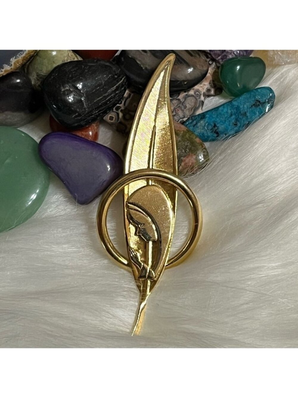 Vintage Mother Mary Prayer Brooch
